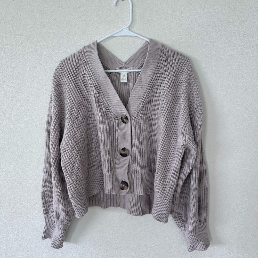 H&M Lavender Button-Up Sweater